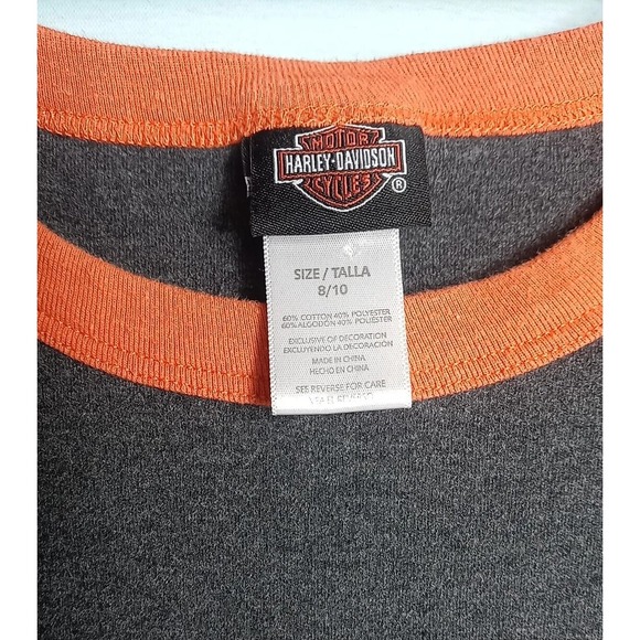 Harley Davidson T-Shirt Youth Medium 8/10 Long Sleeve‎ Harley Motorcycle Shirt - Picture 3 of 8